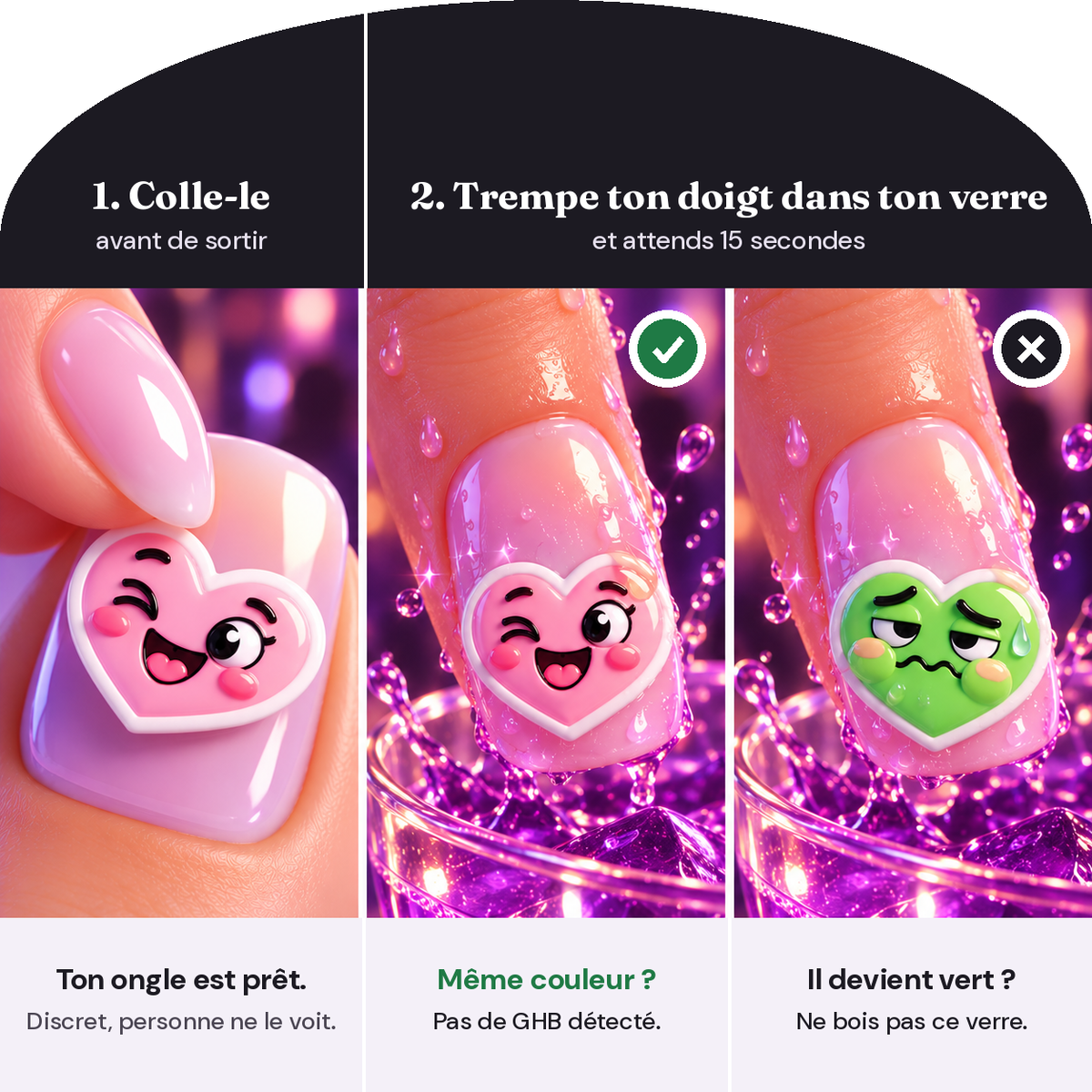 GHB Detection Nail Sticker